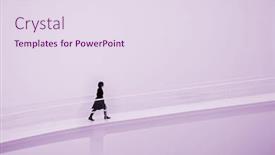  Presentation with empty - Colorful presentation theme enhanced with young-woman-going-uphill backdrop and a sky blue colored foreground