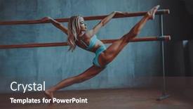  Presentation with tattoo - Slides consisting of young-woman-gymnast-stretching background and a dark gray colored foreground