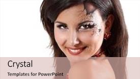  Presentation with doll - Slides with young woman halloween broken doll beautiful girl isolated background background and a coral colored foreground