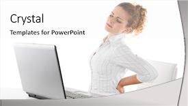  Presentation with low back - Colorful presentation design enhanced with retro clock at a train backdrop and a gray colored foreground.