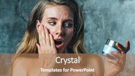  Presentation with acne woman - Slide set featuring young woman have allergy background and a coral colored foreground