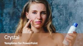  Presentation with acne woman - PPT layouts with young woman have allergy background and a coral colored foreground