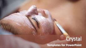  Presentation with facial - Audience pleasing presentation consisting of young woman having a facial backdrop and a tawny brown colored foreground