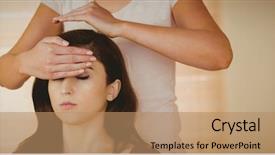  Presentation with reiki - Theme featuring young woman having a reiki background and a coral colored foreground