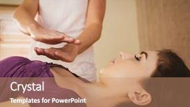  Presentation with reiki - Amazing presentation theme having young woman having a reiki backdrop and a coral colored foreground