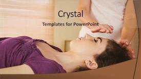  Presentation with reiki - Theme enhanced with young woman having a reiki background and a lemonade colored foreground