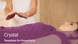 Presentation with reiki - Audience pleasing slide set consisting of young woman having a reiki backdrop and a violet colored foreground