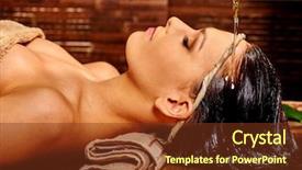  Presentation with ayurveda - Presentation design with young woman having ayurveda spa background and a tawny brown colored foreground