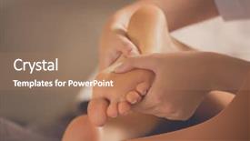  Presentation with beauty salon pedicured feet - PPT layouts featuring young woman having feet massage background and a coral colored foreground