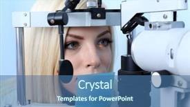  Presentation with eye doctor - Presentation theme consisting of young woman having her eye background and a ocean colored foreground