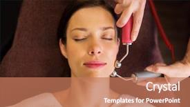  Presentation with needle - PPT theme with young woman having needle free background and a  colored foreground