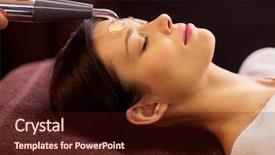  Presentation with spa concept - Amazing PPT layouts having young woman having needle free backdrop and a  colored foreground