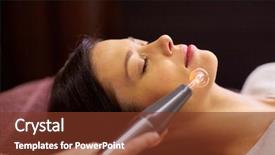  Presentation with spa concept - Beautiful PPT theme featuring young woman having needle free backdrop and a  colored foreground