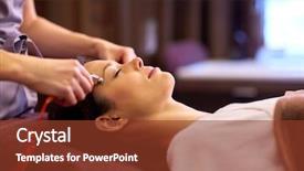  Presentation with spa concept - Cool new slides with young woman having needle free backdrop and a  colored foreground