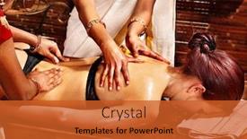  Presentation with ayurveda - Amazing PPT theme having young woman having oil ayurveda spa treatment backdrop and a red colored foreground