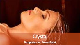  Presentation with ayurveda - Amazing theme having young woman having oil ayurveda spa treatment backdrop and a crimson colored foreground