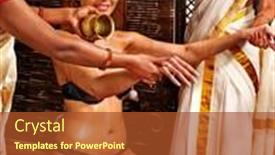  Presentation with ayurveda - Beautiful presentation theme featuring young-woman-having-oil-ayurveda backdrop and a red colored foreground