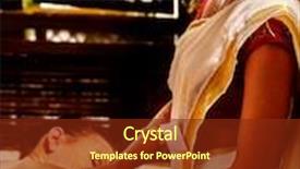  Presentation with ayurveda - Audience pleasing PPT layouts consisting of young-woman-having-oil-ayurveda backdrop and a tawny brown colored foreground