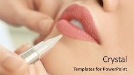  Presentation with makeup - Cool new presentation theme with young woman having permanent makeup backdrop and a lemonade colored foreground