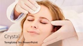  Presentation with cleansing - Audience pleasing PPT layouts consisting of young-woman-having-professional-skin backdrop and a lemonade colored foreground