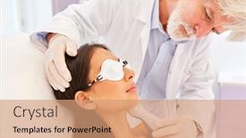  Presentation with laser - Presentation design featuring young-woman-having-skin-smoothing background and a coral colored foreground