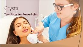  Presentation with skin - Colorful slide set enhanced with young-woman-having-skin-tightening backdrop and a lemonade colored foreground