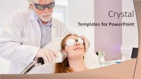  Presentation with laser - Presentation with young-woman-having-skin-tightening background and a soft green colored foreground