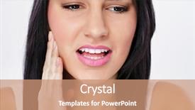  Presentation with woman in pain - Beautiful PPT theme featuring young woman having tooth pain backdrop and a coral colored foreground