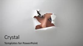  Presentation with hidden - Presentation theme consisting of young woman hidden background and a light gray colored foreground