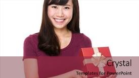  Presentation with sexy santa woman red - Cool new slide deck with young woman hold with red backdrop and a  colored foreground