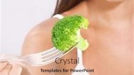  Presentation with cauliflower - Colorful slide deck enhanced with young woman holding a cauliflower portion young woman eating cauliflower backdrop and a lemonade colored foreground