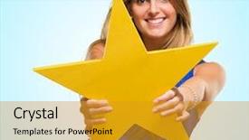  Presentation with happy young student girl holding - Amazing presentation design having vineyards of saint-emilion one of the main red wine production areas of bordeaux region france backdrop and a tawny brown colored foreground