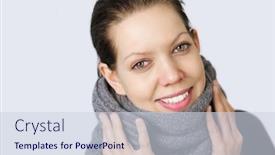  Presentation with holding hands - Audience pleasing presentation theme consisting of young-woman-holding-hands backdrop and a sky blue colored foreground