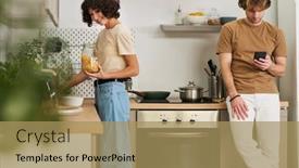  Presentation with scrolling - Slide deck consisting of young-woman-holding-jar background and a coral colored foreground