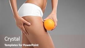  Presentation with technology orange and grey - Audience pleasing slide set consisting of young woman holding orange backdrop and a coral colored foreground