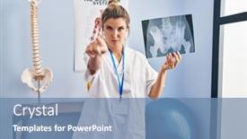  Presentation with pelvis - Theme enhanced with young-woman-holding-pelvis-radiography background and a teal colored foreground