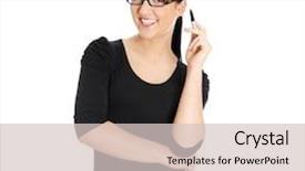  Presentation with holding hands old young - PPT theme consisting of young woman holding pen isolated background and a lemonade colored foreground