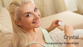  Presentation with bacteria gram positive - Presentation theme enhanced with young woman holding positive pregnancy background and a coral colored foreground