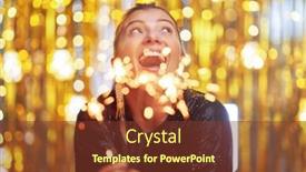  Presentation with gold sparkle - Presentation theme having young-woman-holding-sparkle-over background and a tawny brown colored foreground