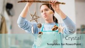  Presentation with pinecones - Slide set with carton christmas decorations and pinecones background and a light blue colored foreground