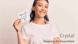  Presentation with transgender - PPT layouts enhanced with young-woman-holding-transgender-symbol background and a lemonade colored foreground
