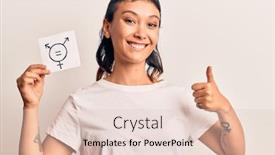  Presentation with transgender - PPT layouts consisting of young-woman-holding-transgender-symbol background and a lemonade colored foreground