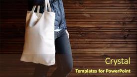 Presentation with eco bag - Audience pleasing slide deck consisting of young-woman-holding-white-textile backdrop and a tawny brown colored foreground