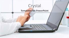  Presentation with medical pills - Theme enhanced with young-woman-holds-a-package background and a  colored foreground