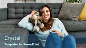  Presentation with infusion - Presentation with young-woman-hugging-dog-drinking background and a ocean colored foreground