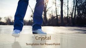  Presentation with skating - Audience pleasing slides consisting of young woman ice skating outdoors backdrop and a lemonade colored foreground