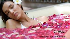  Presentation with young woman diagnosis of sti - Amazing presentation theme having young woman in a bath backdrop and a coral colored foreground