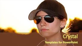  Presentation with strong black woman - Presentation having young woman in a black background and a tawny brown colored foreground