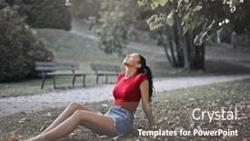  Presentation with clean air - PPT layouts consisting of park breathes clean air background and a gray colored foreground