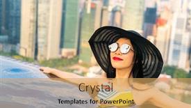  Presentation with infinity - Presentation design with woman in a roof top background and a yellow colored foreground